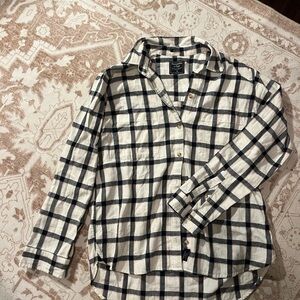 Abercrombie & Fitch Navy and White Plaid Shirt